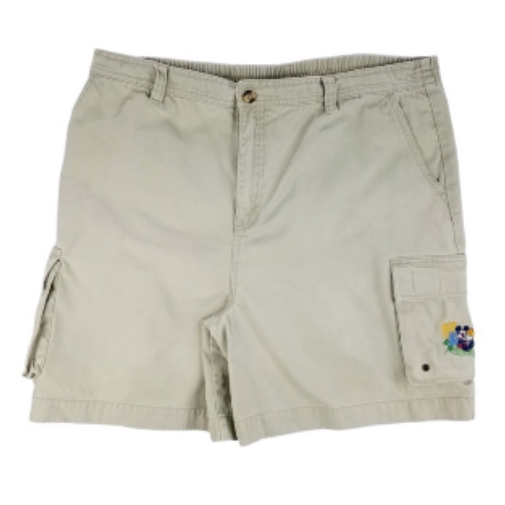 Disney Store Men’s Khaki Cargo Shorts M 100% Cotton